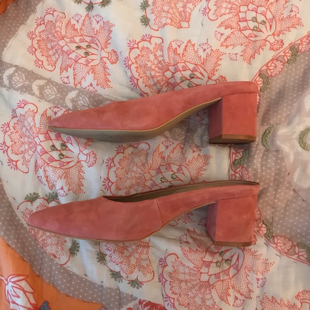Gap Suede Block Heel Mules sz 9.5